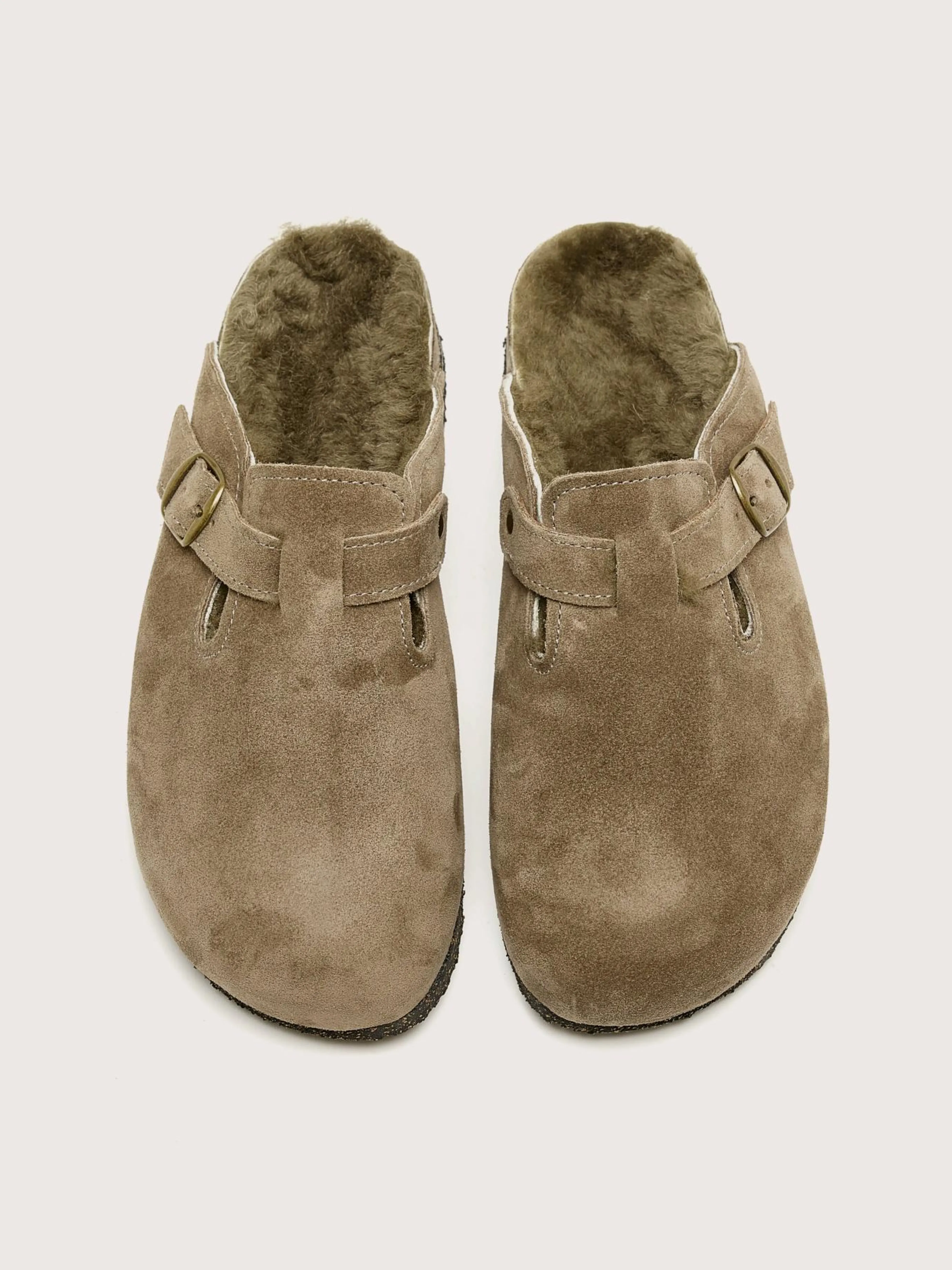 BOSABO Taupe Velours Klompen