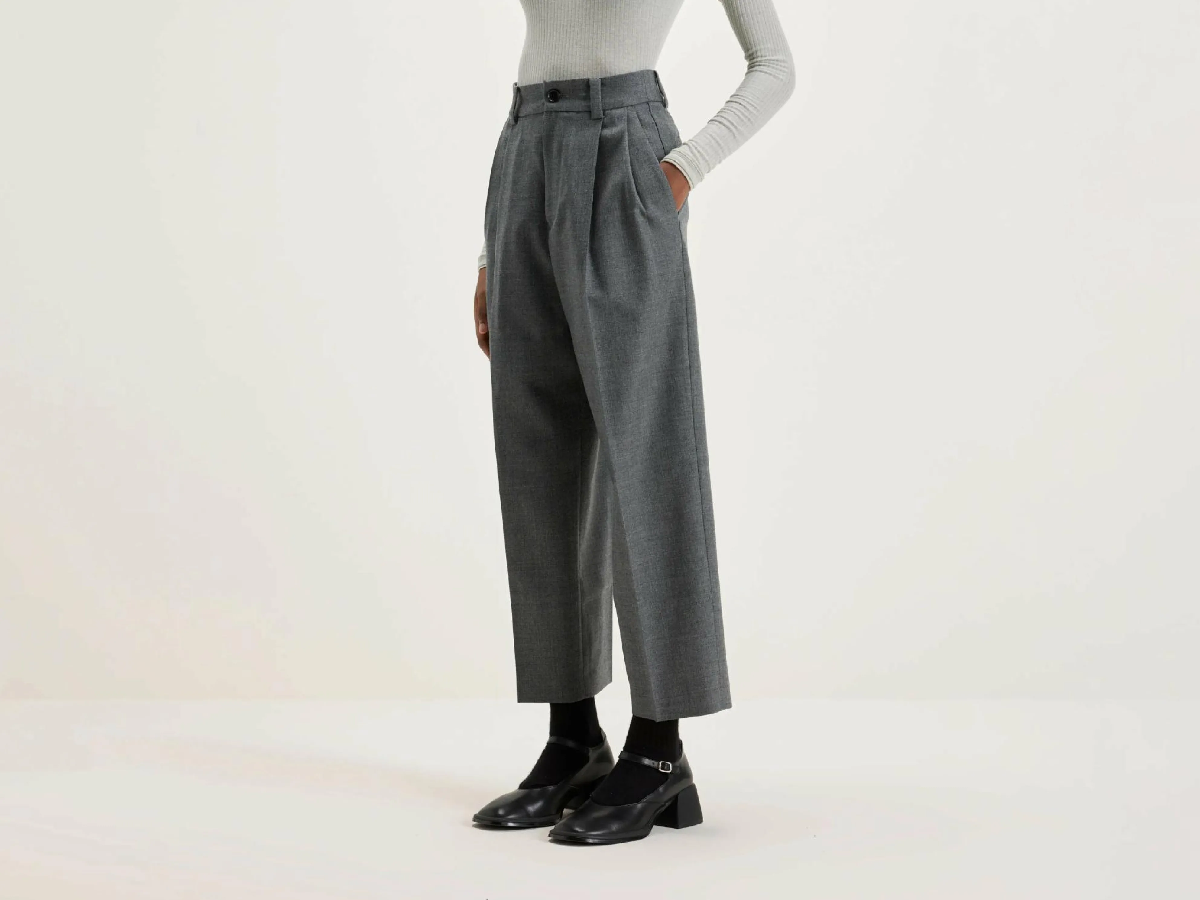 NICHOLSON & NICHOLSON Port Rechte Broek Van Wol