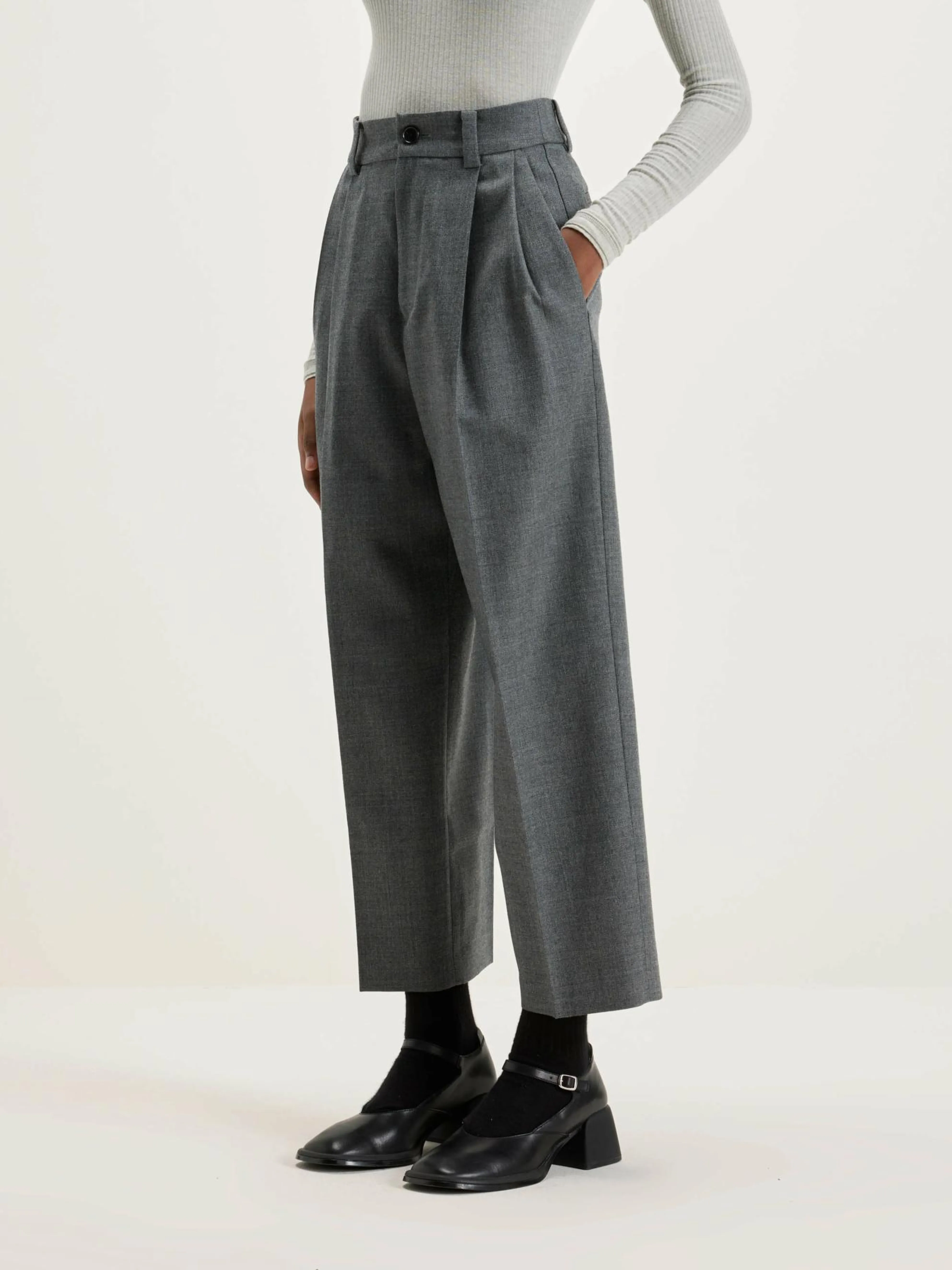 NICHOLSON & NICHOLSON Port Rechte Broek Van Wol