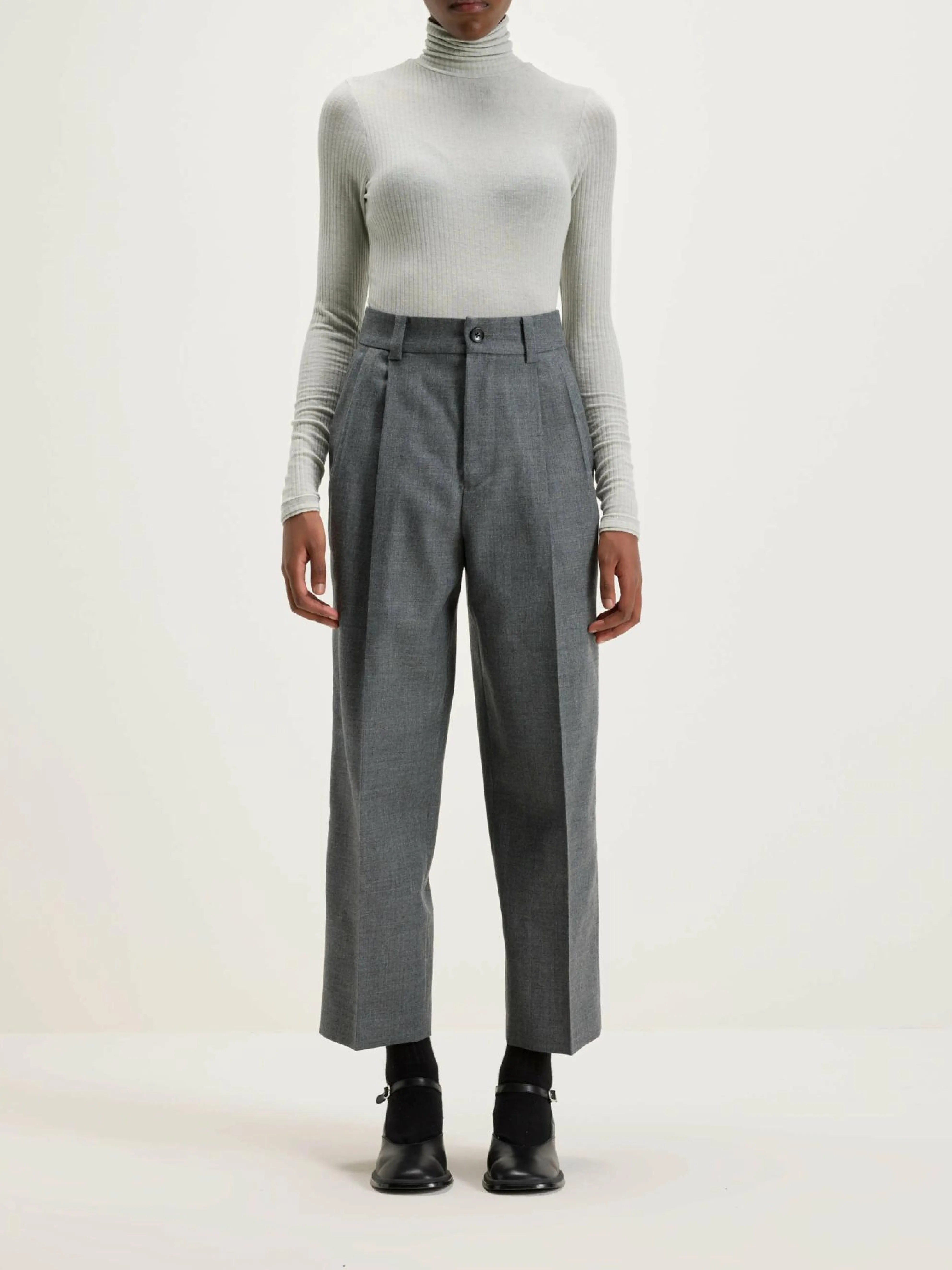 NICHOLSON & NICHOLSON Port Rechte Broek Van Wol