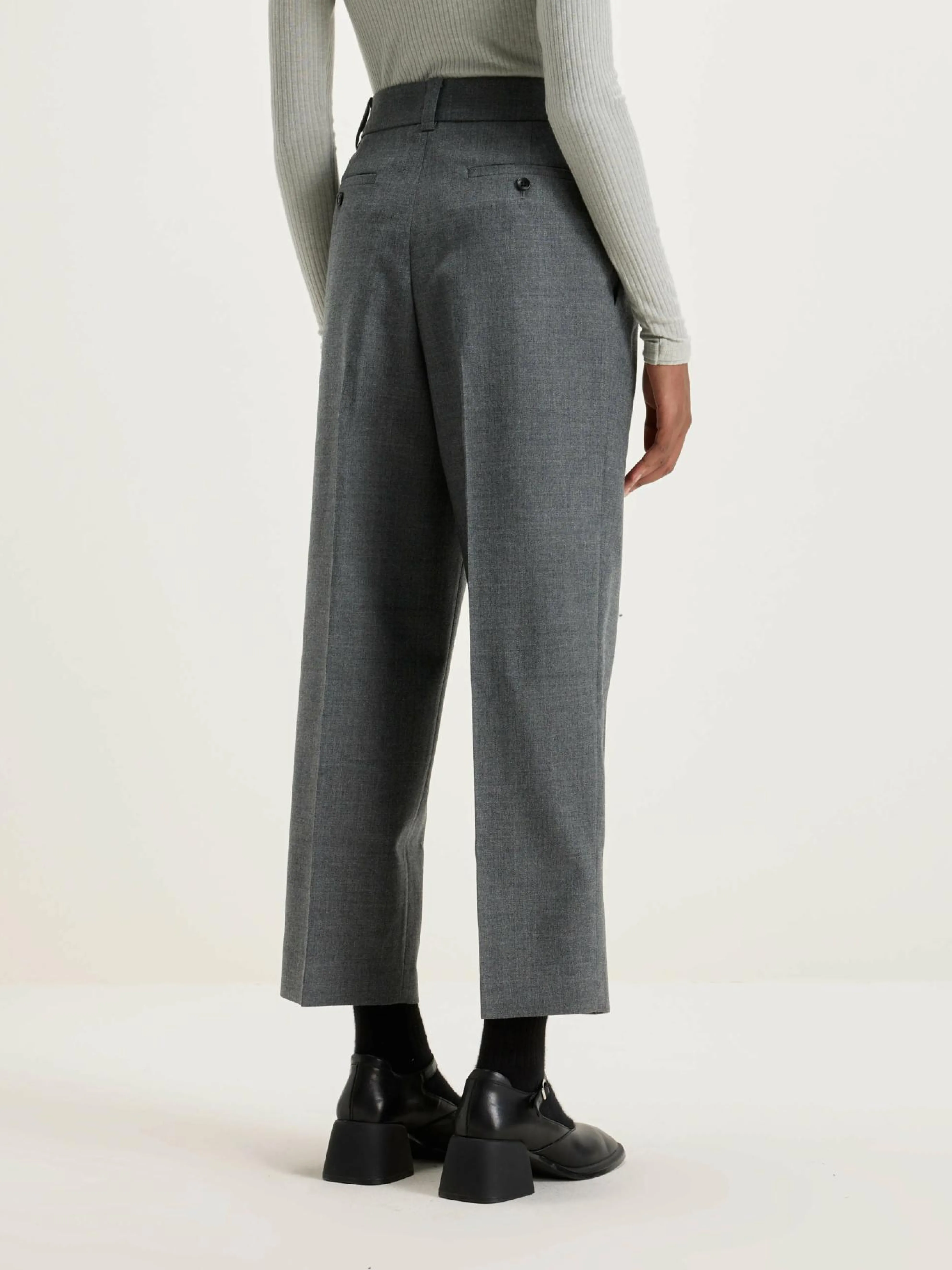 NICHOLSON & NICHOLSON Port Rechte Broek Van Wol