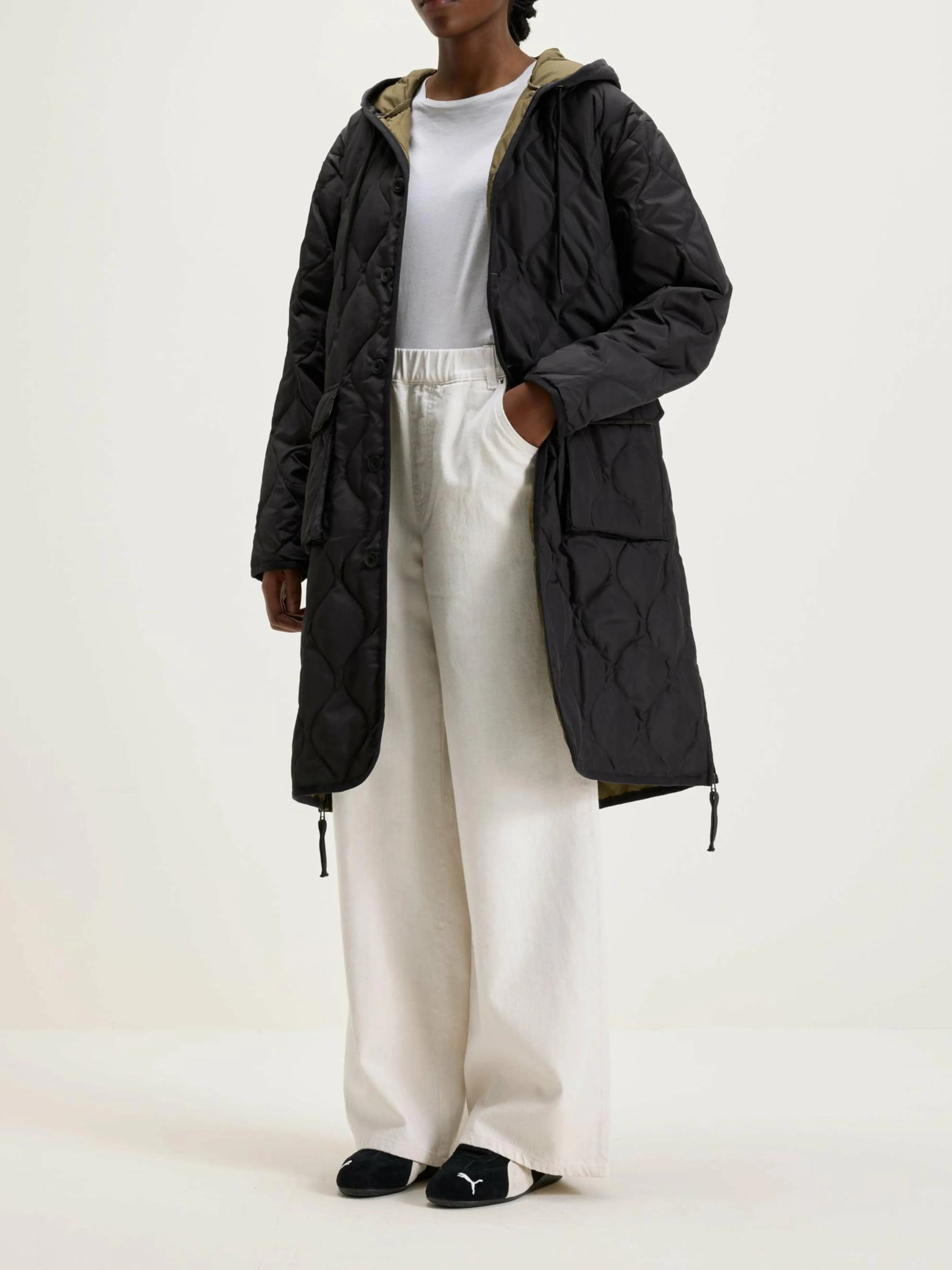 TAION Lange Militaire Mantel Met Kap