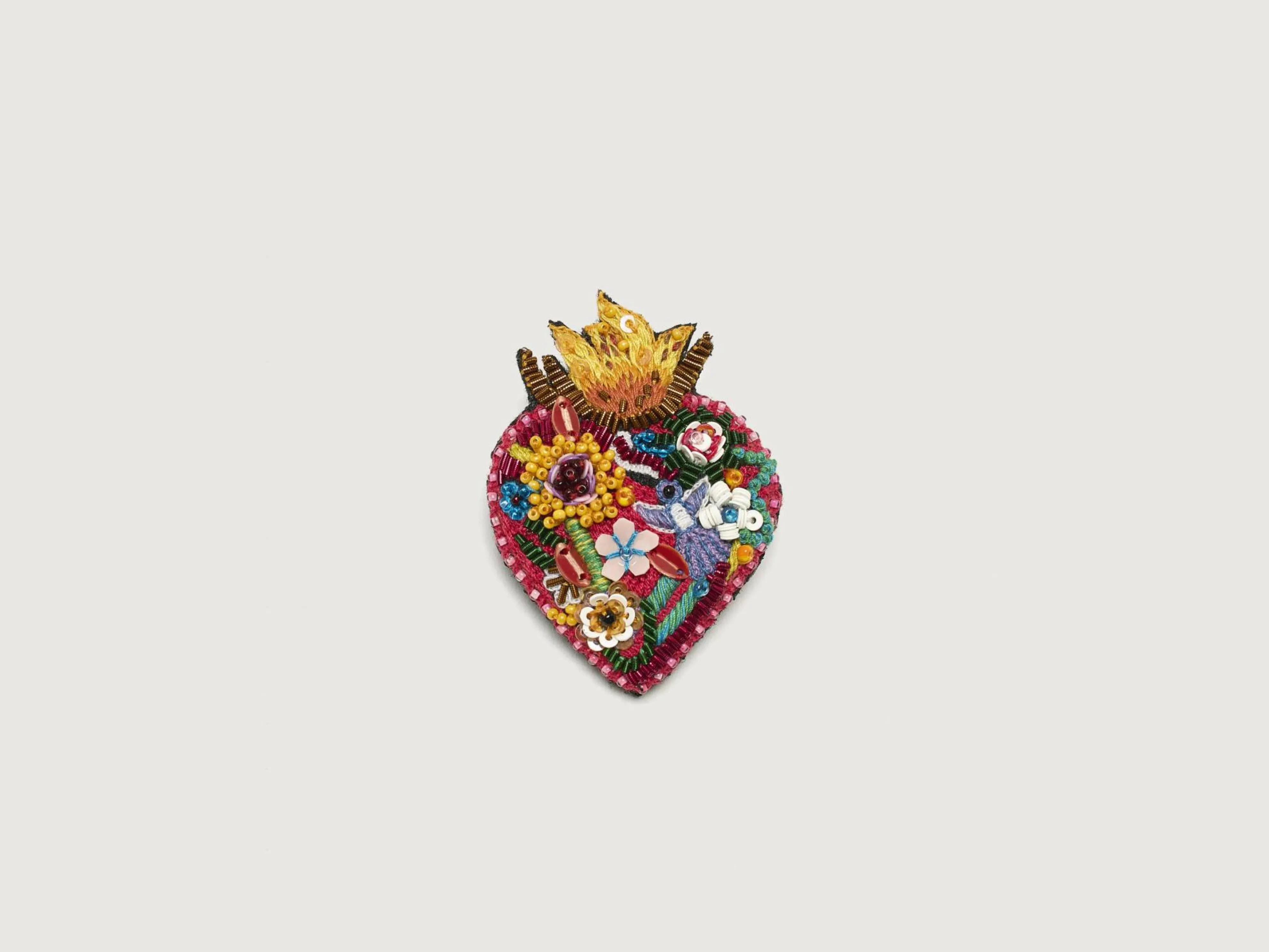 TROVELORE Flaming Heart Broche