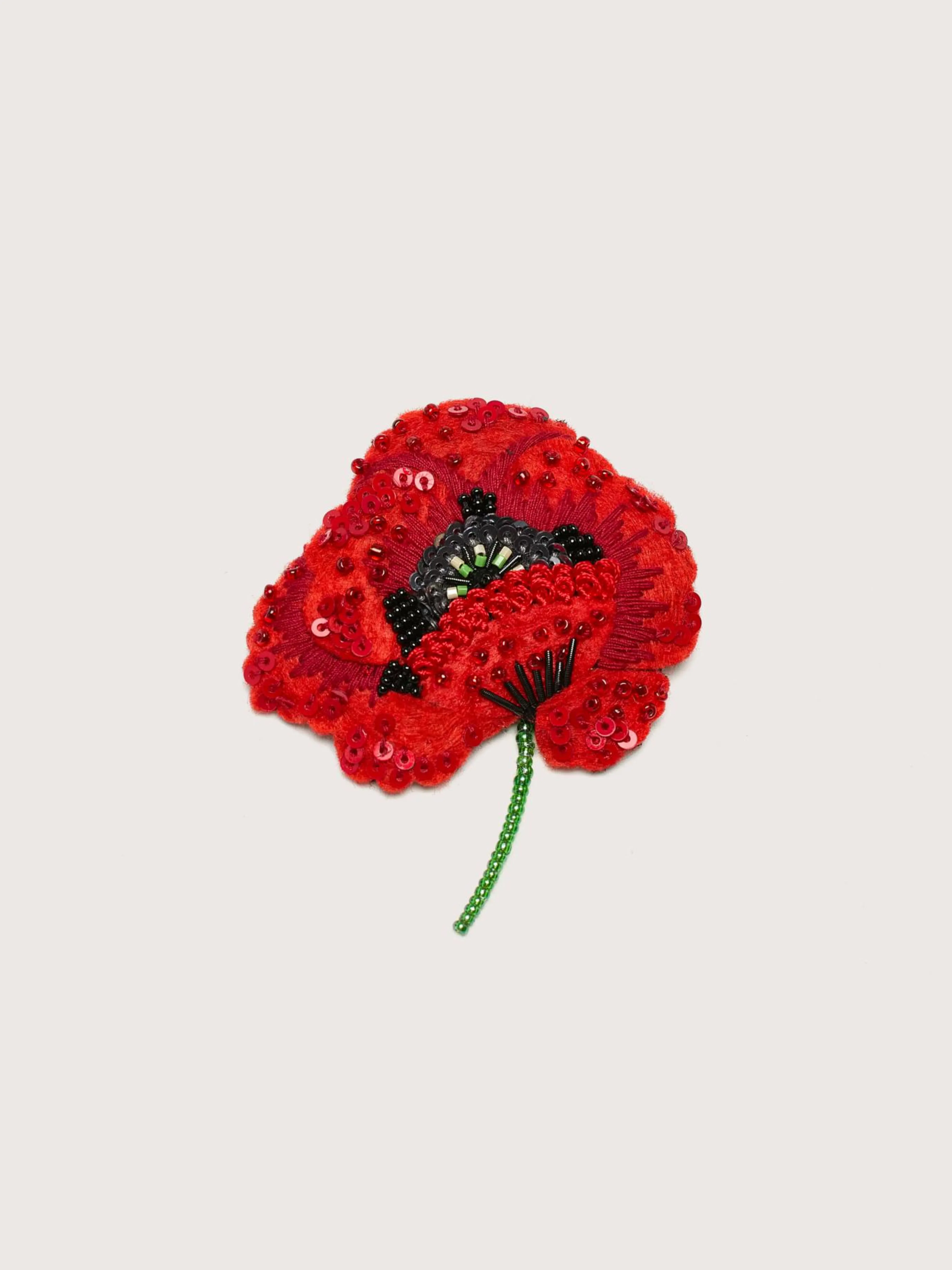 TROVELORE Red Poppy Broche
